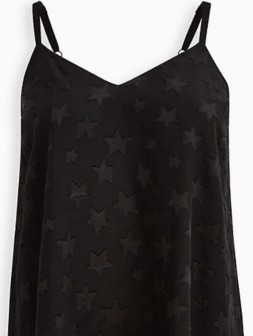 Torrid Black Velvet Star Flocked Sophie Cami Top Plus Size 1 1X 14/16